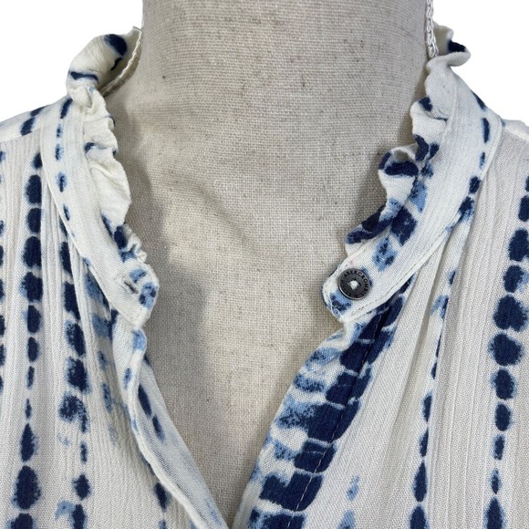 Abercrombie Fitch Shibori Blue Tie Dye Long Sleeve Button Up Shirt Junior Medium - Picture 4 of 15